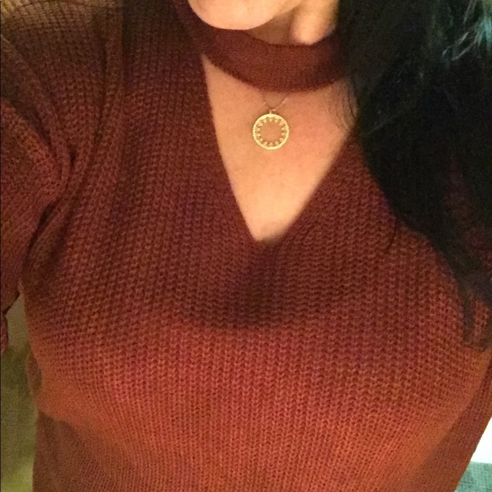 LAST ONE🔥Oversized loose knit choker sweater - Picture 6 of 7